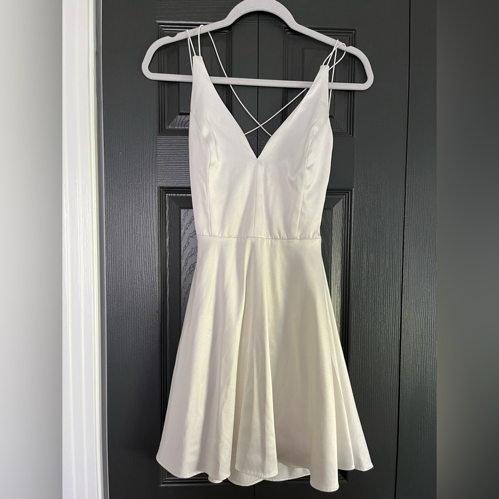 Lulus medium white strapped mini dress